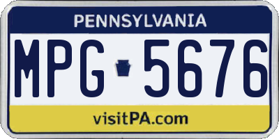 PA license plate MPG5676