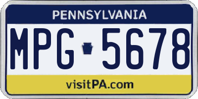 PA license plate MPG5678