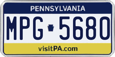 PA license plate MPG5680