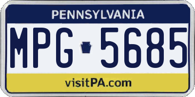 PA license plate MPG5685