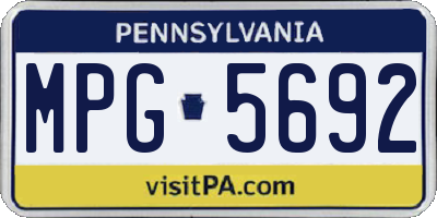 PA license plate MPG5692