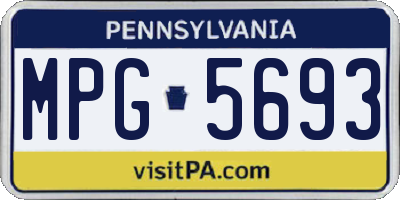 PA license plate MPG5693