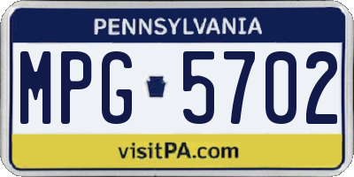 PA license plate MPG5702