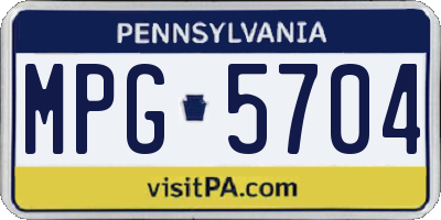PA license plate MPG5704