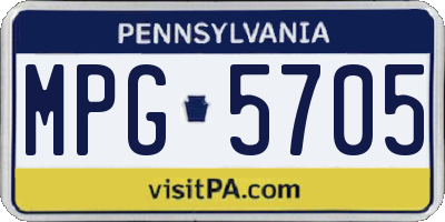 PA license plate MPG5705