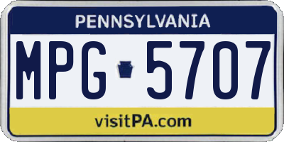 PA license plate MPG5707