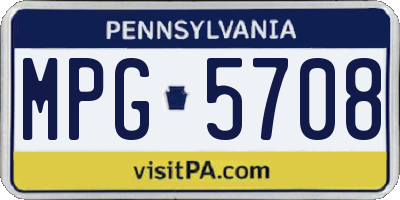 PA license plate MPG5708