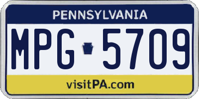 PA license plate MPG5709