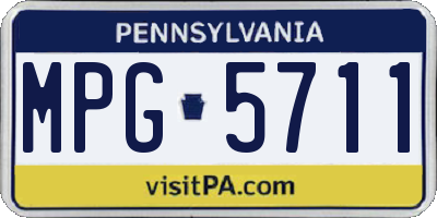 PA license plate MPG5711