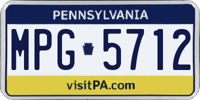PA license plate MPG5712