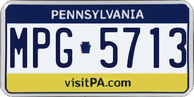 PA license plate MPG5713