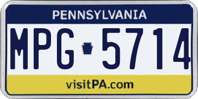 PA license plate MPG5714