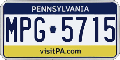 PA license plate MPG5715