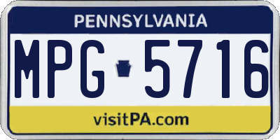 PA license plate MPG5716