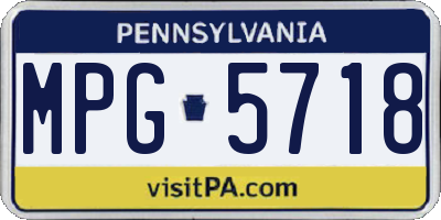 PA license plate MPG5718
