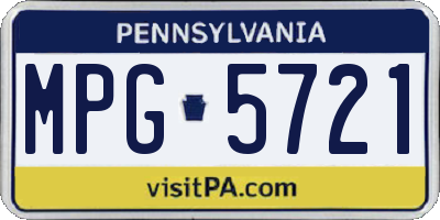 PA license plate MPG5721