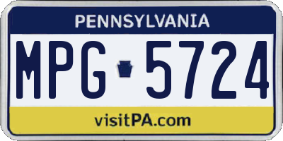 PA license plate MPG5724