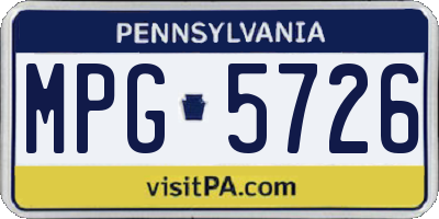 PA license plate MPG5726