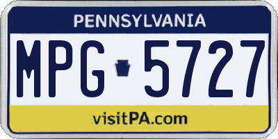 PA license plate MPG5727
