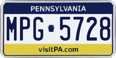 PA license plate MPG5728