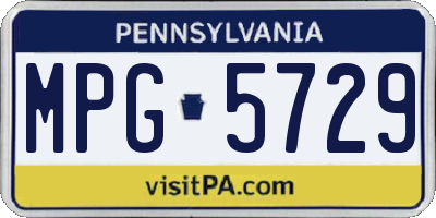 PA license plate MPG5729