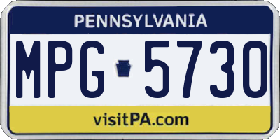 PA license plate MPG5730