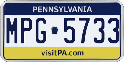 PA license plate MPG5733