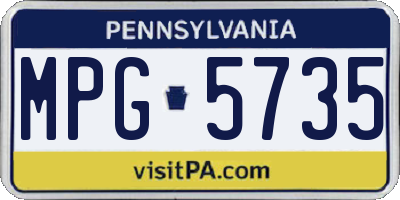 PA license plate MPG5735