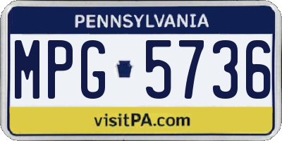PA license plate MPG5736