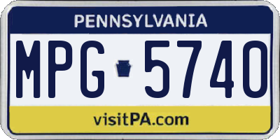 PA license plate MPG5740