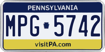 PA license plate MPG5742