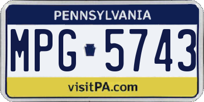 PA license plate MPG5743