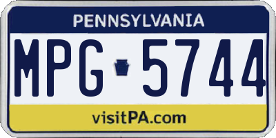 PA license plate MPG5744