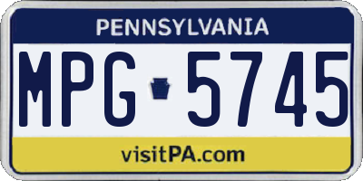 PA license plate MPG5745