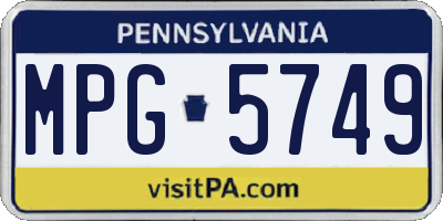 PA license plate MPG5749