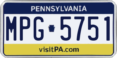 PA license plate MPG5751