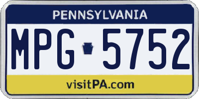PA license plate MPG5752