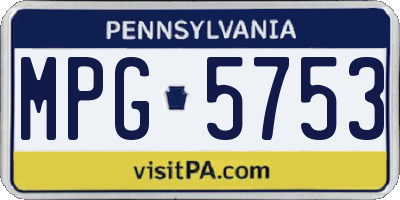 PA license plate MPG5753