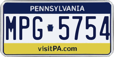 PA license plate MPG5754