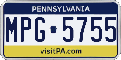 PA license plate MPG5755