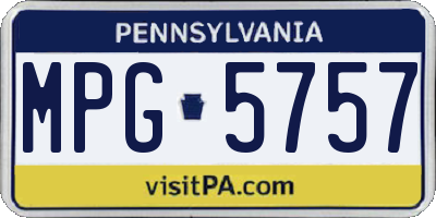 PA license plate MPG5757