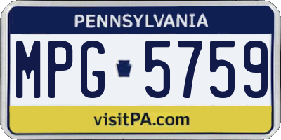 PA license plate MPG5759