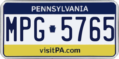 PA license plate MPG5765