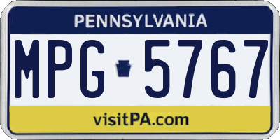 PA license plate MPG5767