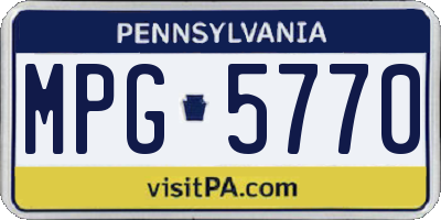 PA license plate MPG5770
