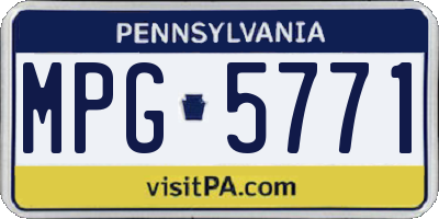 PA license plate MPG5771