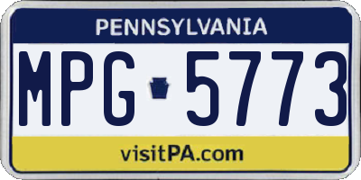 PA license plate MPG5773