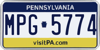 PA license plate MPG5774