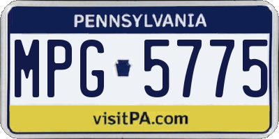 PA license plate MPG5775