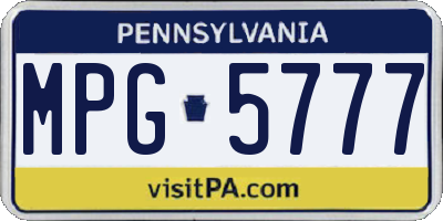 PA license plate MPG5777